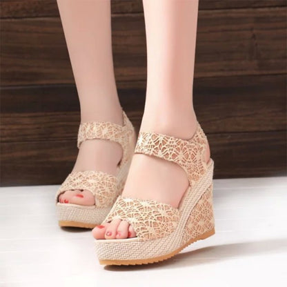 Lace Detail Open Toe High Heel Sandals