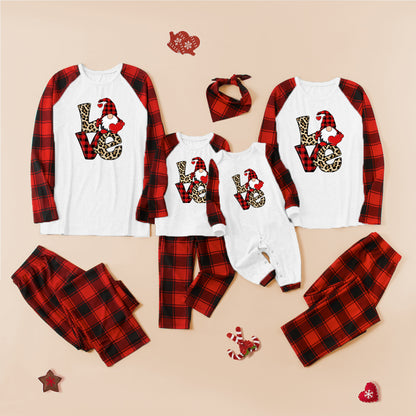 LOVE Graphic Top and Plaid Pants Set