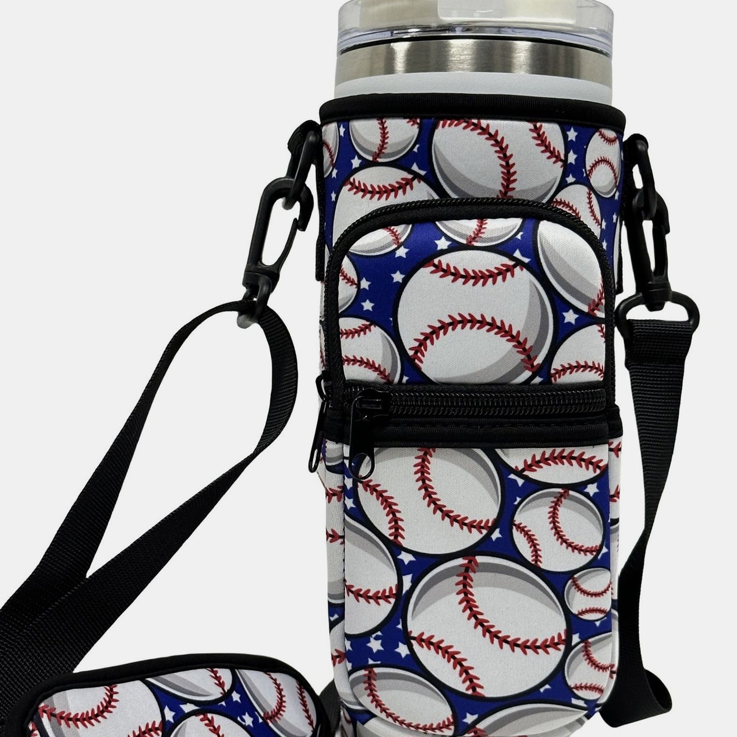 40 Oz Insulated Tumbler Cup Sleeve With Adjustable Shoulder Strap