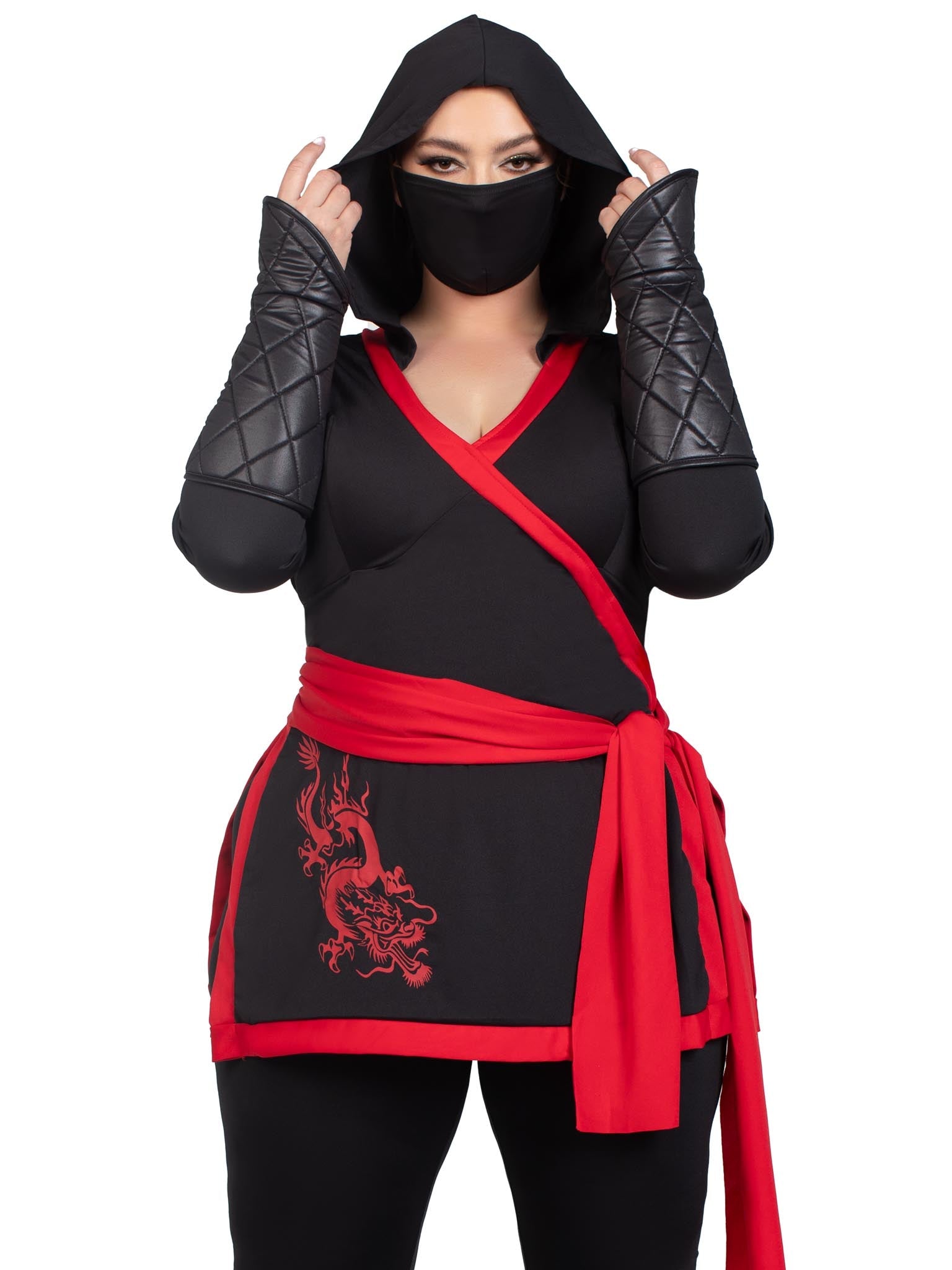 Ninja Assassin Hooded 4 Piece Plus Size Halloween Costume