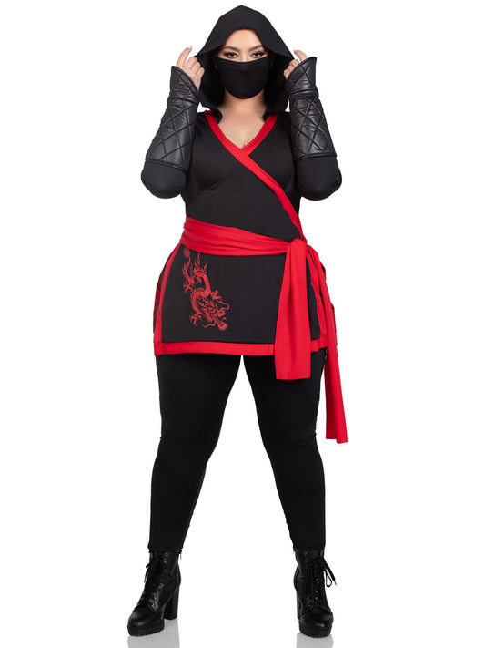 Ninja Assassin Hooded 4 Piece Plus Size Halloween Costume