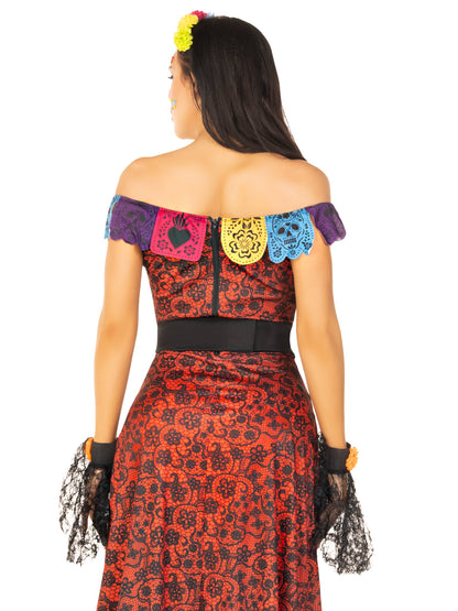 Day of the Dead 4 Piece Deluxe Beauty Halloween Costume