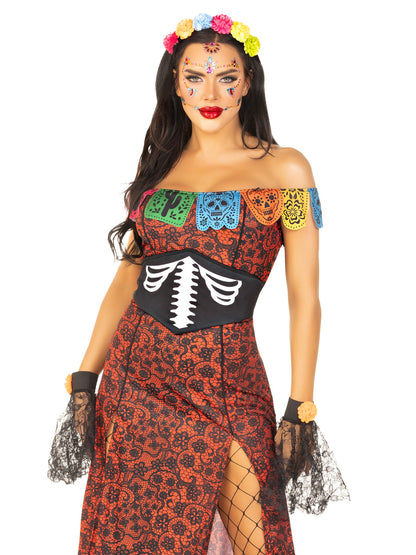 Day of the Dead 4 Piece Deluxe Beauty Halloween Costume