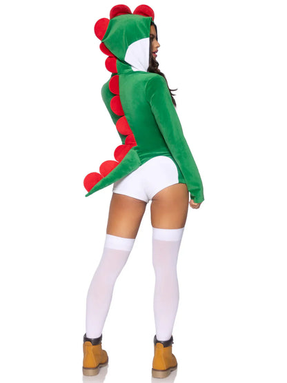 Women's Comfy Super Dino Romper Costume Set