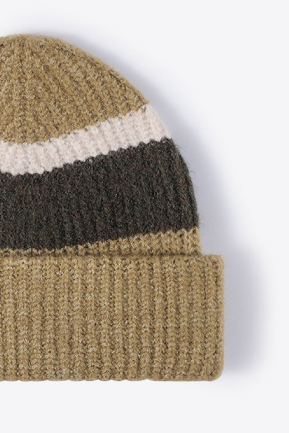 Tricolor Cuffed Knit Beanie