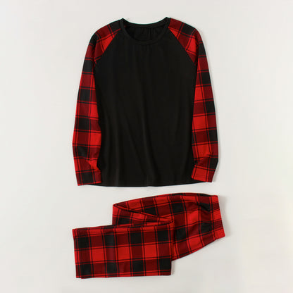 Raglan Sleeve Top and Plaid Pants Set