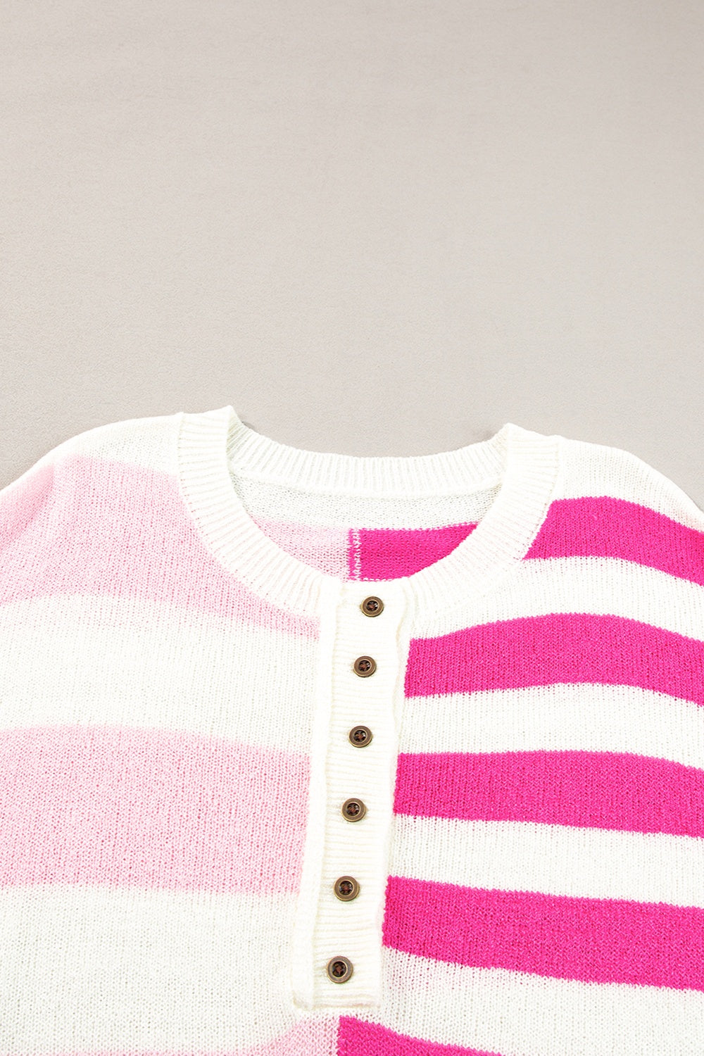 Striped Round Neck Half Sleeve Knit Top