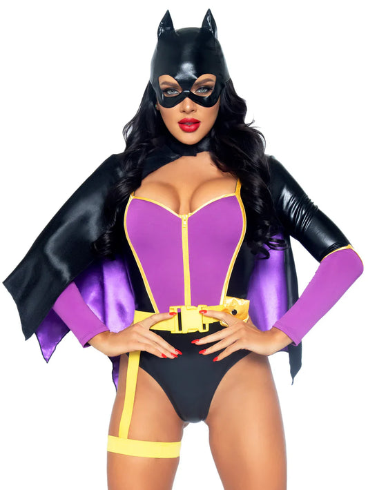 Bombshell Bat Hero 4 Piece Halloween Costume