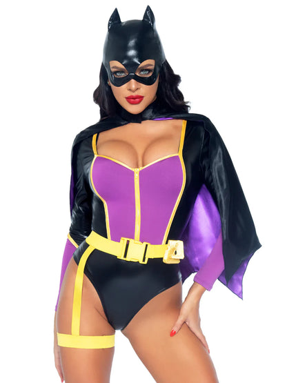 Bombshell Bat Hero 4 Piece Halloween Costume