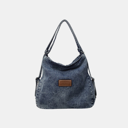 Adjustable Strap Denim Shoulder Bag