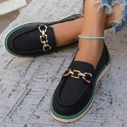 PU Leather Flat Slip-Ons