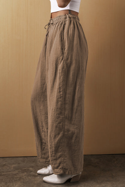 Drawstring Wide Leg Pants