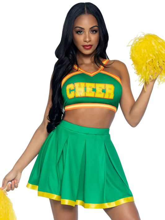 Bring It Baddie Cheerleader 3 Piece Halloween Costume