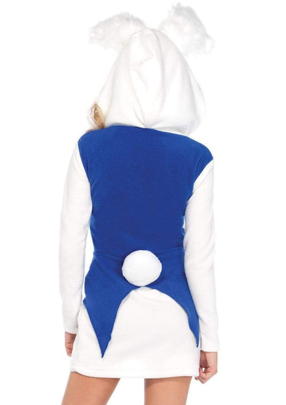 Cozy Womens Furry Hood White Rabbit Halloween Costume