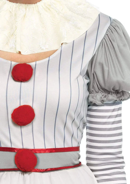 Women's Creepy Clown 2 Piece Halloween Costume