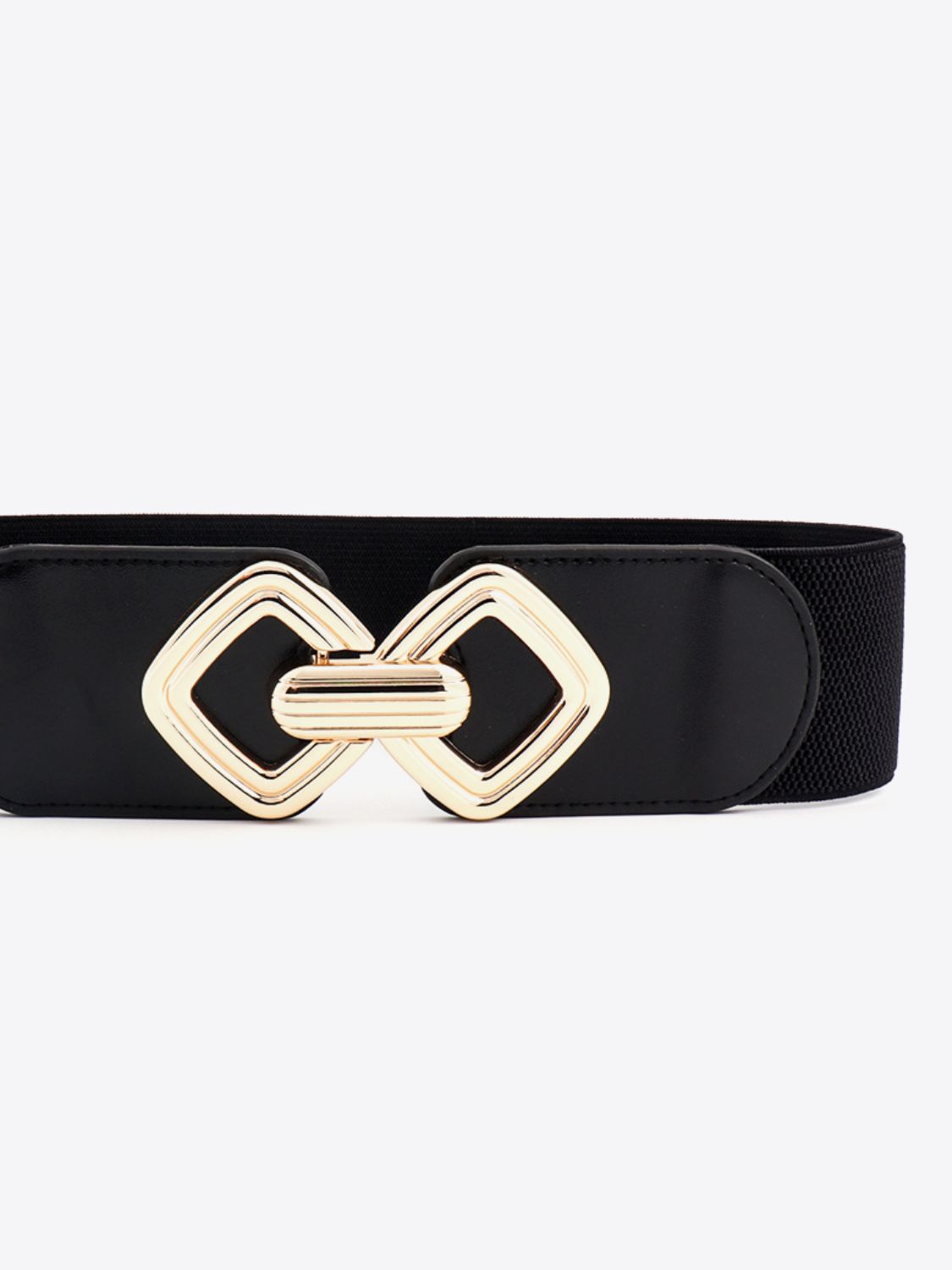 Geometric Buckle Elastic Wide Belt