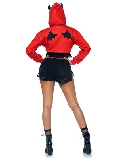 Devil Cropped Hoodie Costume for Halloween