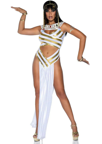 White Egyptian Goddess 2 Piece Halloween Costume