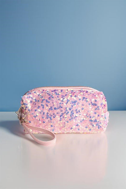 Zenana Colorful Shine Cosmetic Sequin Design Bag