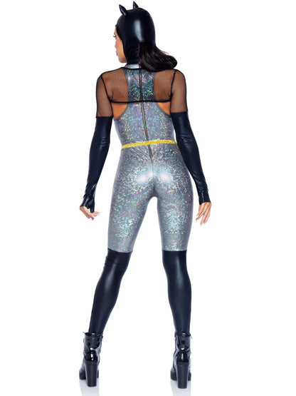 Feline Felon Villain Catsuit 4 Piece Halloween Costume