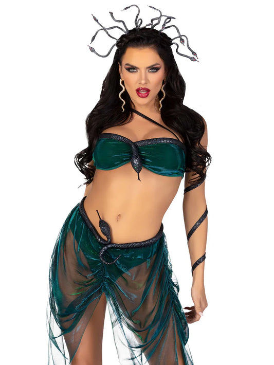 Green Snake Medusa 4 Piece Halloween Costume