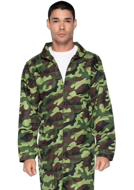 Men's Camo Coveralls Jumpsuit Halloween Costume