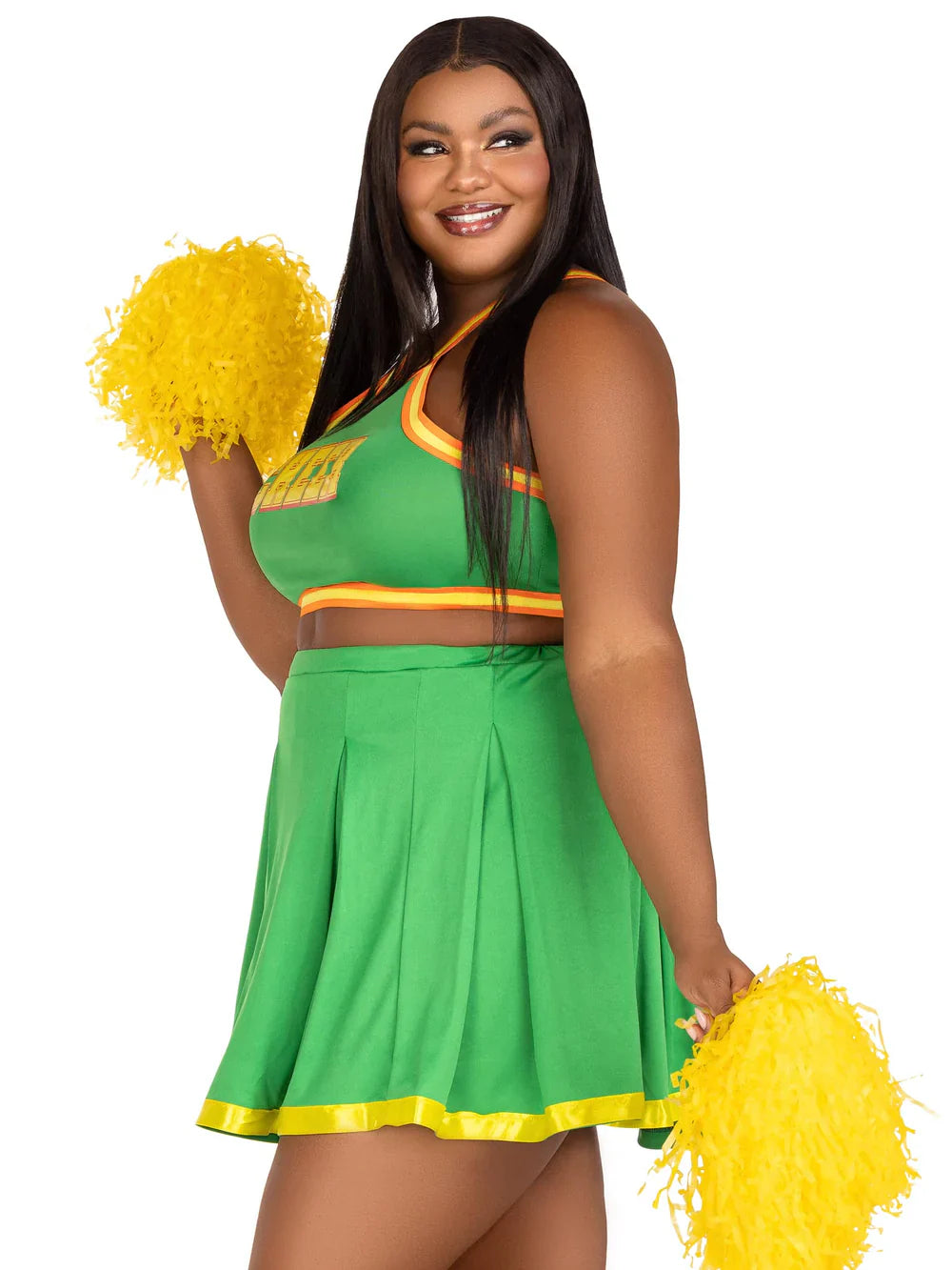 Bring It Baddie 3 Piece Halloween Cheerleader Plus Size Costume