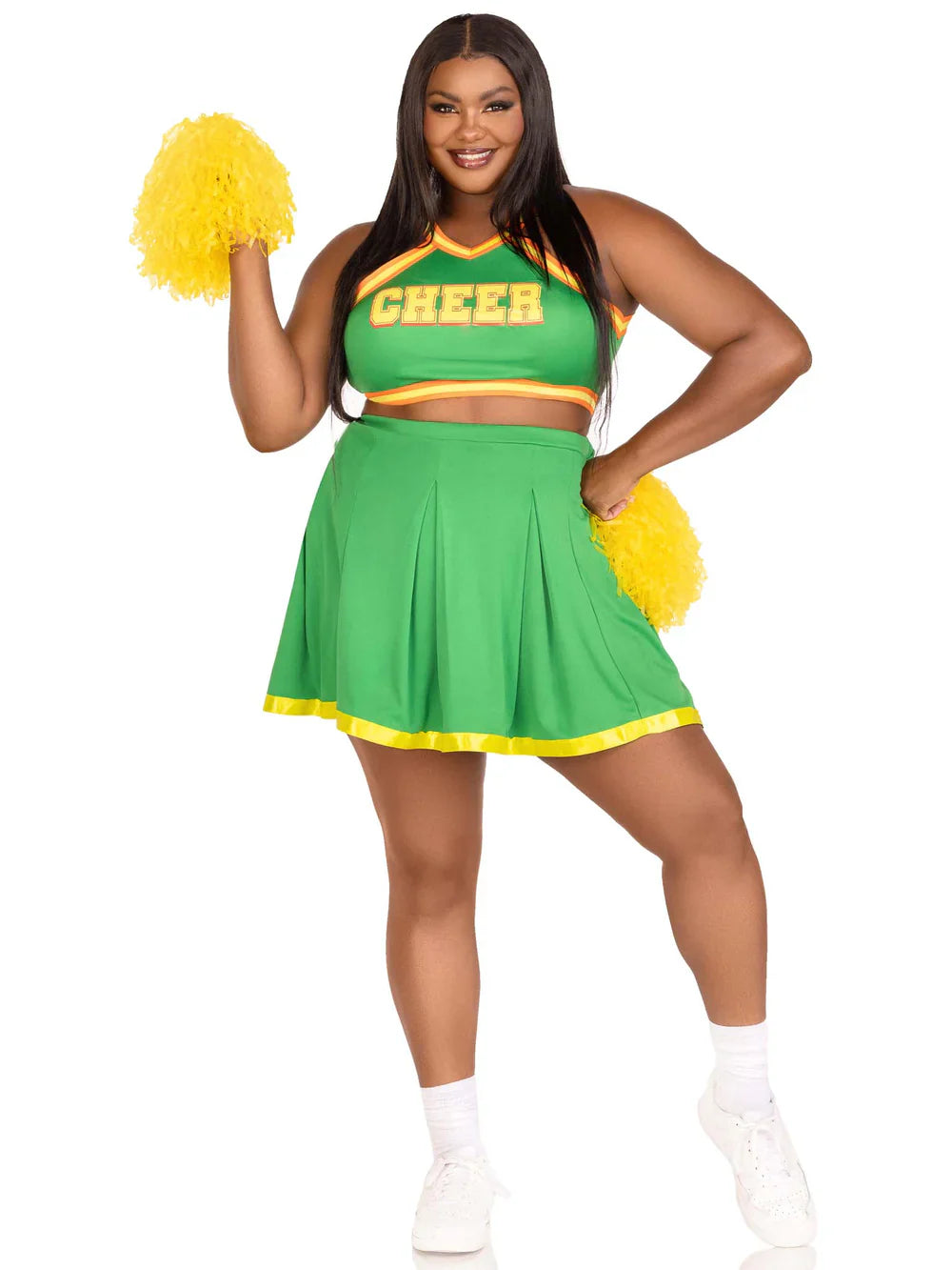 Bring It Baddie 3 Piece Halloween Cheerleader Plus Size Costume