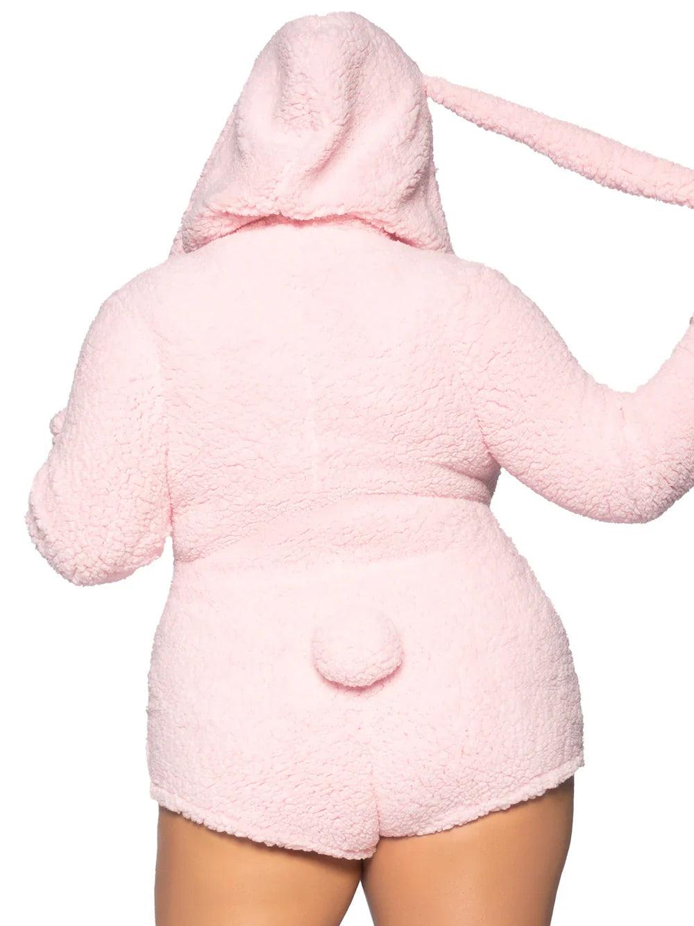 Pink Furry Cuddle Bunny Romper Plus Size Halloween Costume