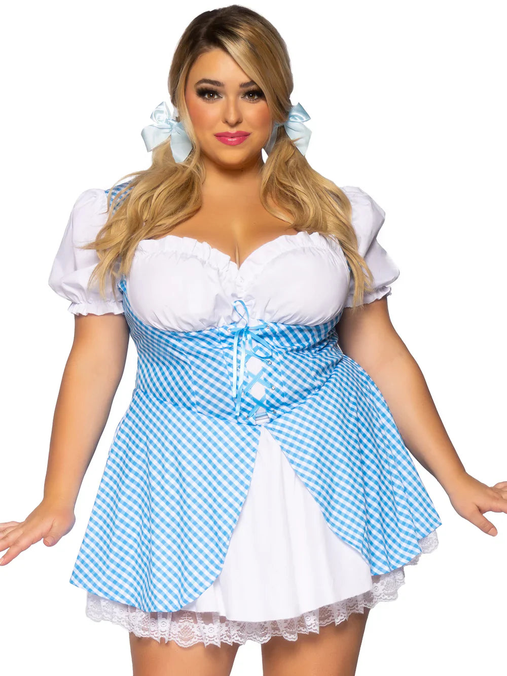 Gingham Dress With Split Skirt Plus Size Oktoberfest Costume