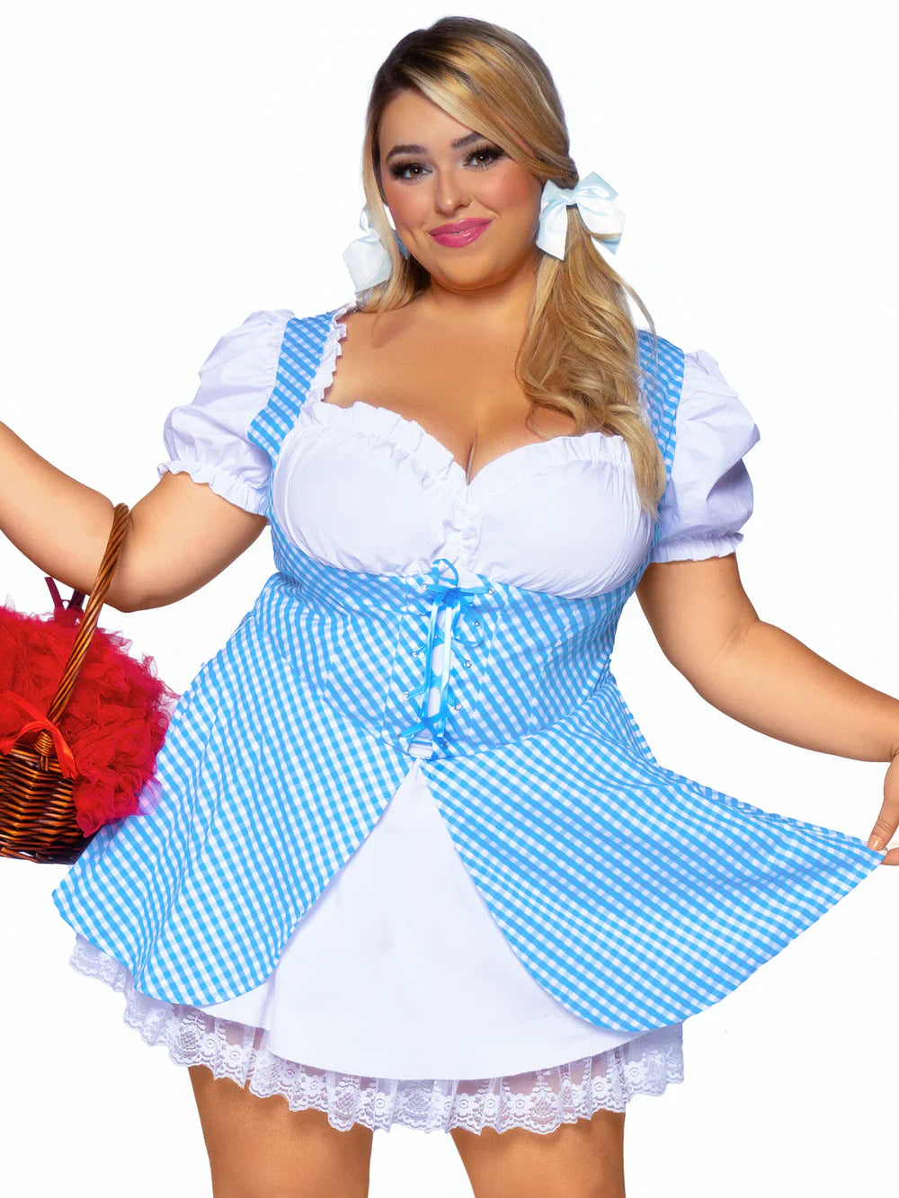 Gingham Dress With Split Skirt Plus Size Oktoberfest Costume