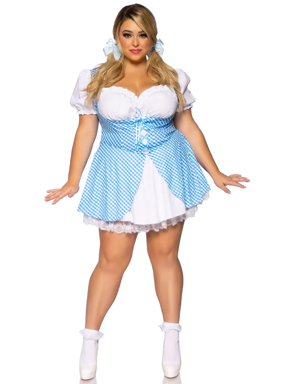 Gingham Dress With Split Skirt Plus Size Oktoberfest Costume