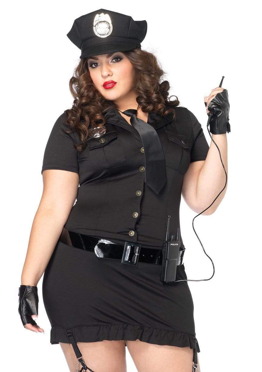 Dirty Cop 6 Piece Plus Size Gartered Halloween Costume