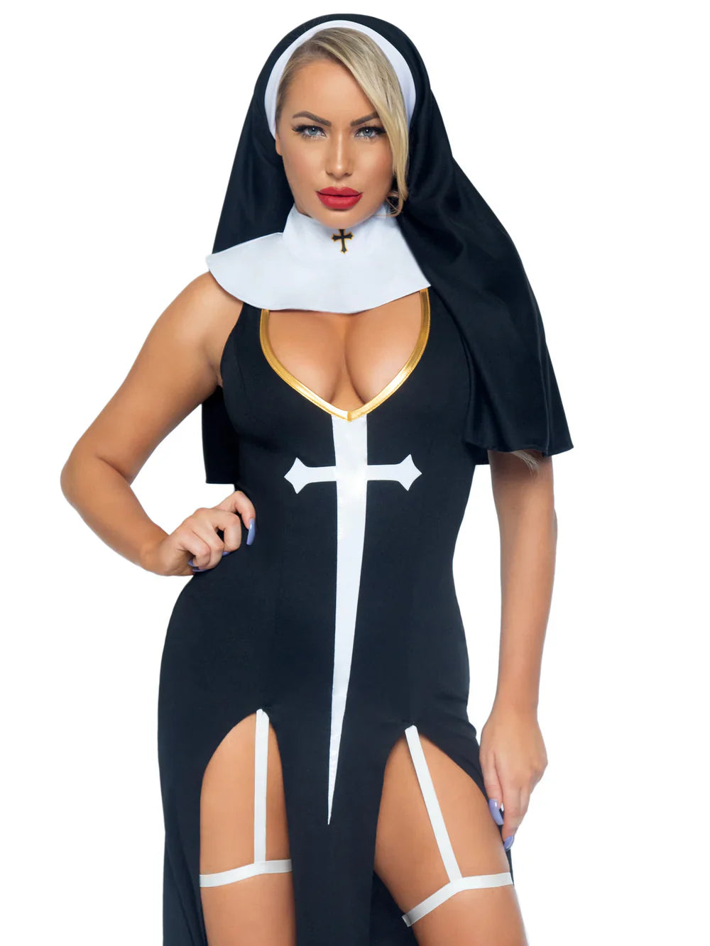 Sultry Sinner Nun 3 Piece Halloween Costume