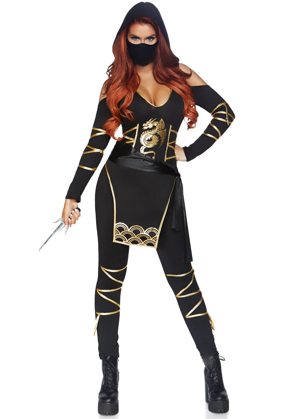 Stealth Ninja Catsuit 3 Piece Halloween Costume