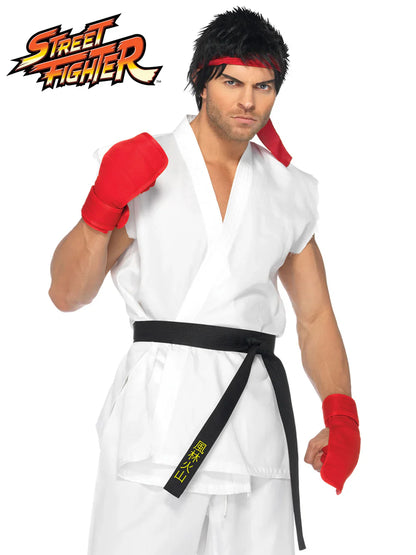 Men's Official Street Fighter Ryu 5 Piece Halloween Costume